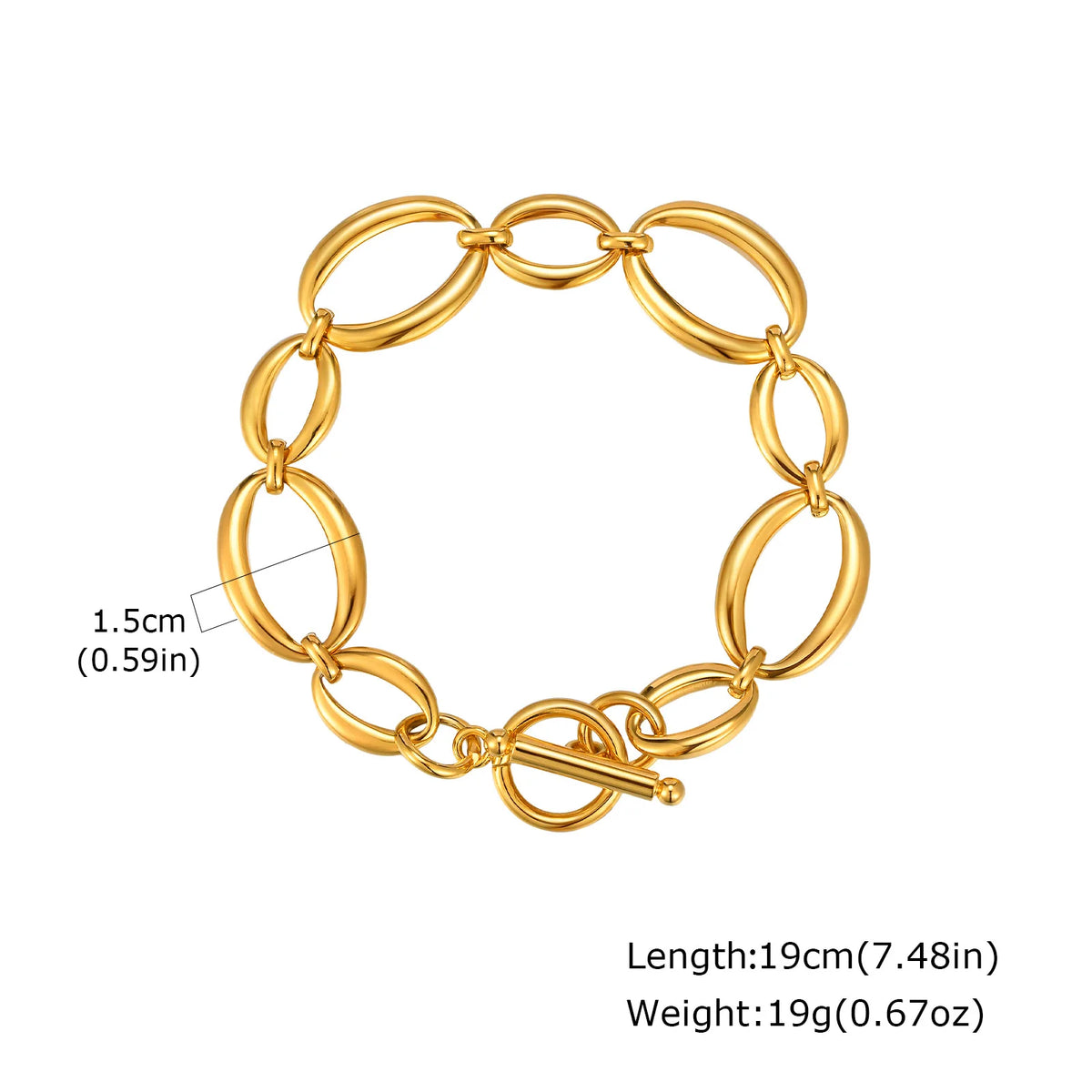 Chunky Toggle Chain Bracelet, Gold-Tone Stainless Steel