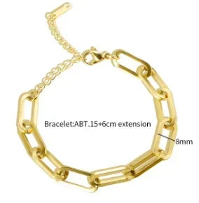 Dainty Stainless Steel Chain Bracelet, Gold-Tone or Silver-Tone, Everyday Women's Bracelet
