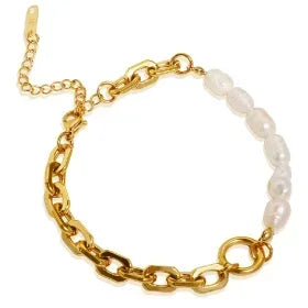 Dainty Stainless Steel Chain Bracelet, Gold-Tone or Silver-Tone, Everyday Women's Bracelet