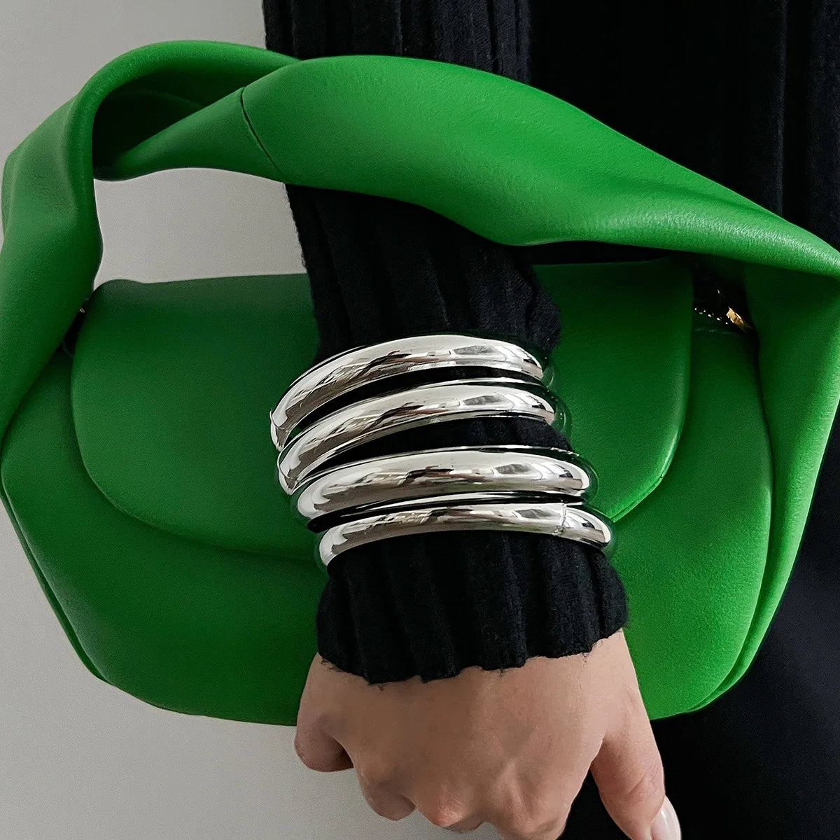 Stainless Steel Twist Bangle Set, Gold-Tone or Silver-Tone, Stackable Bracelets