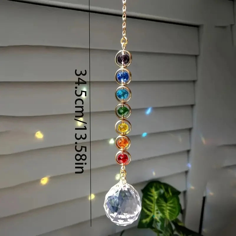 Crystal Suncatcher Rainbow Maker with Hanging Chain, Window Prism Decor Gift