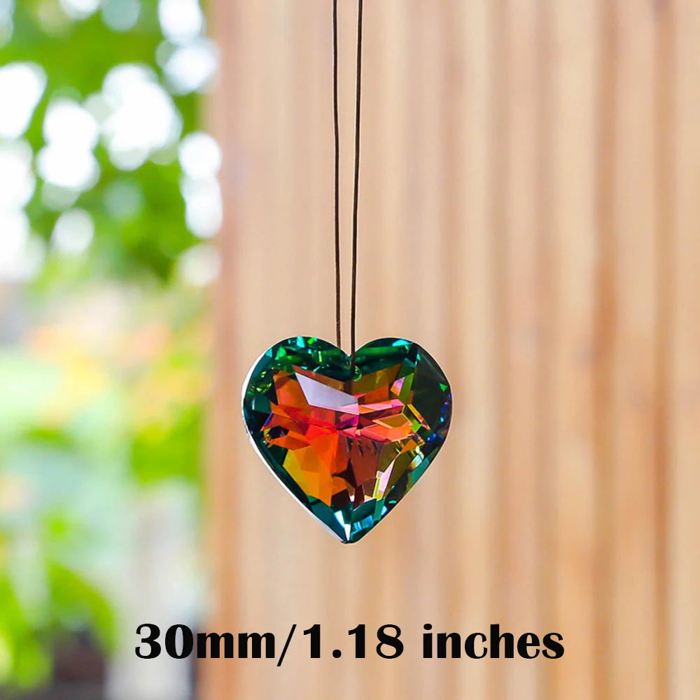 Heart Crystal Prism Suncatcher, 30mm or 45mm Rainbow Maker