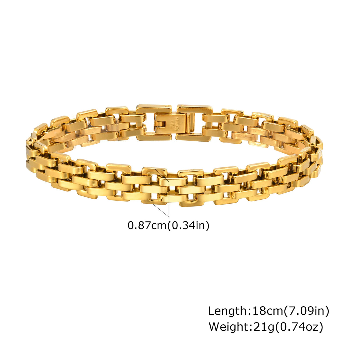 Chunky Toggle Chain Bracelet, Gold-Tone Stainless Steel