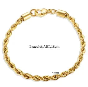 Dainty Stainless Steel Chain Bracelet, Gold-Tone or Silver-Tone, Everyday Women's Bracelet