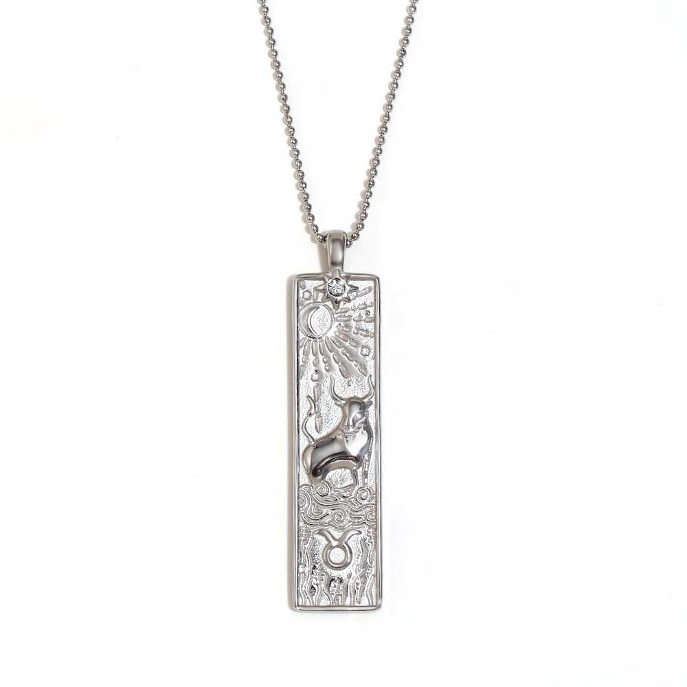 Zodiac Constellation Pendant Necklace, 12 Signs, Gold-Tone or Silver-Tone