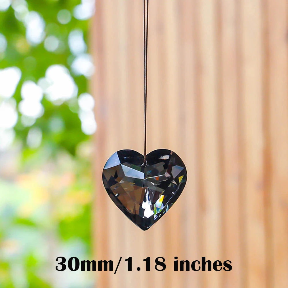 Heart Crystal Prism Suncatcher, 30mm or 45mm Rainbow Maker
