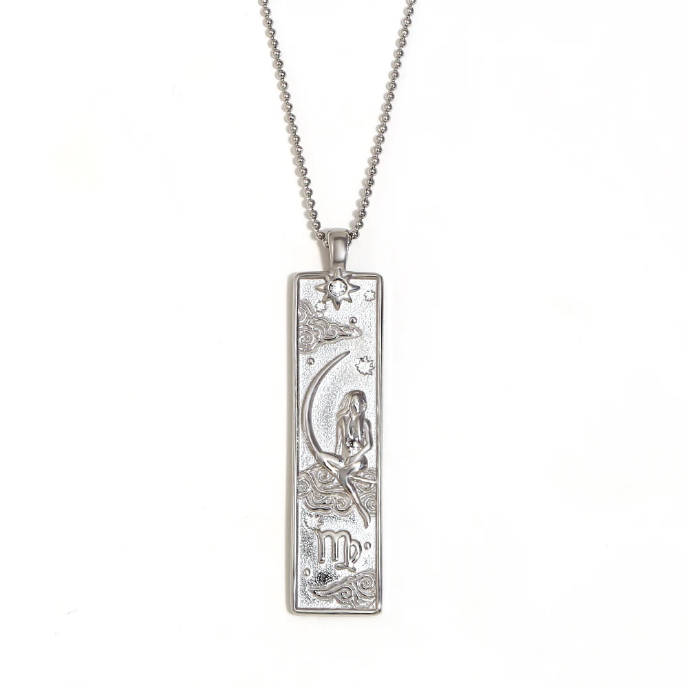 Zodiac Constellation Pendant Necklace, 12 Signs, Gold-Tone or Silver-Tone