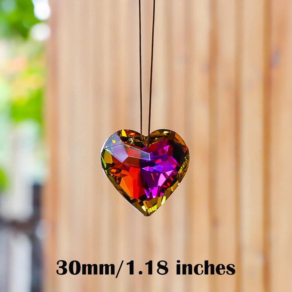 Heart Crystal Prism Suncatcher, 30mm or 45mm Rainbow Maker