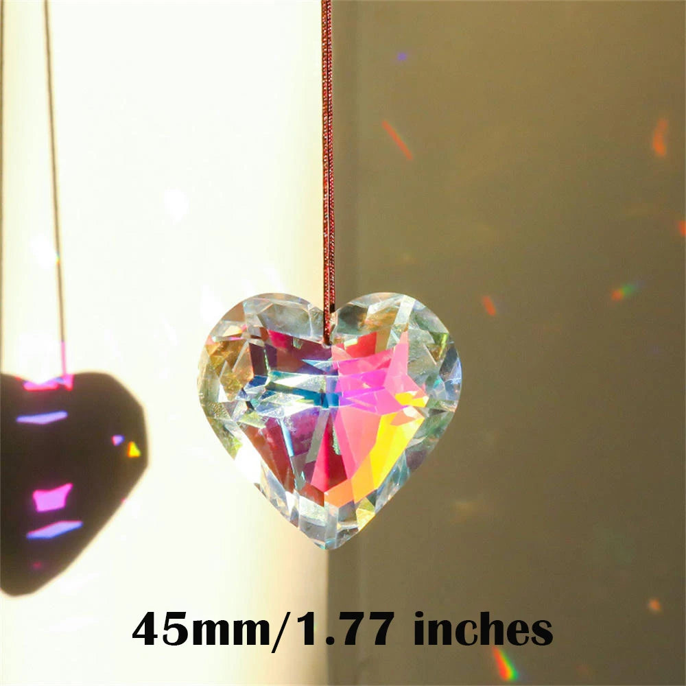 Heart Crystal Prism Suncatcher, 30mm or 45mm Rainbow Maker