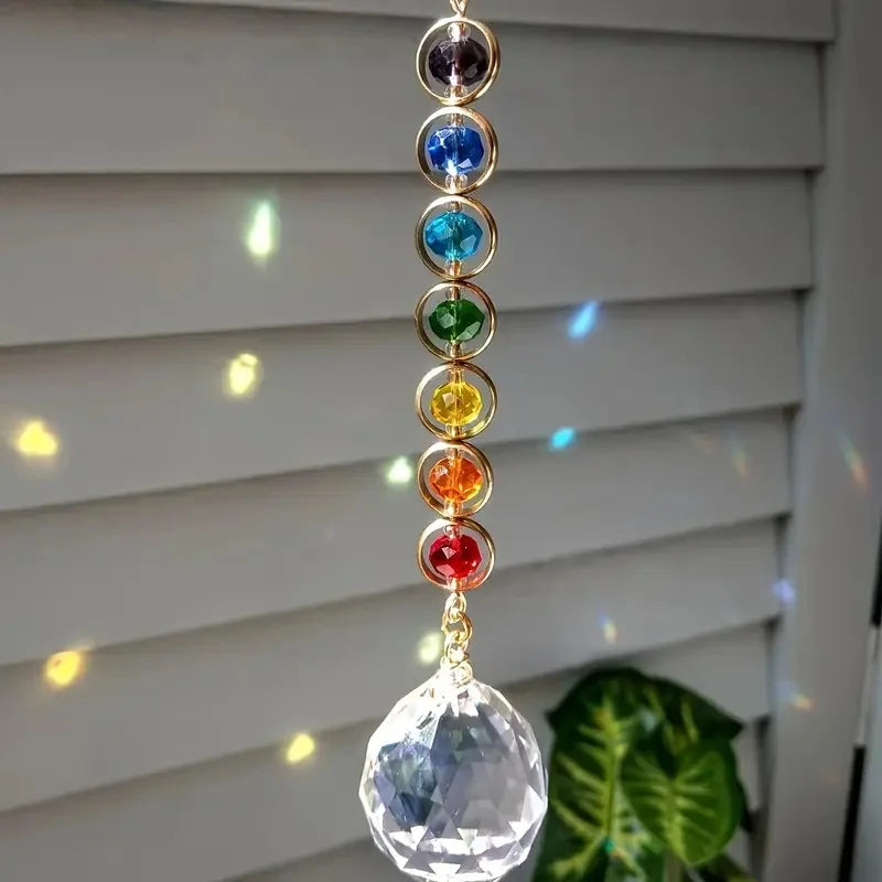 Crystal Suncatcher Rainbow Maker with Hanging Chain, Window Prism Decor Gift