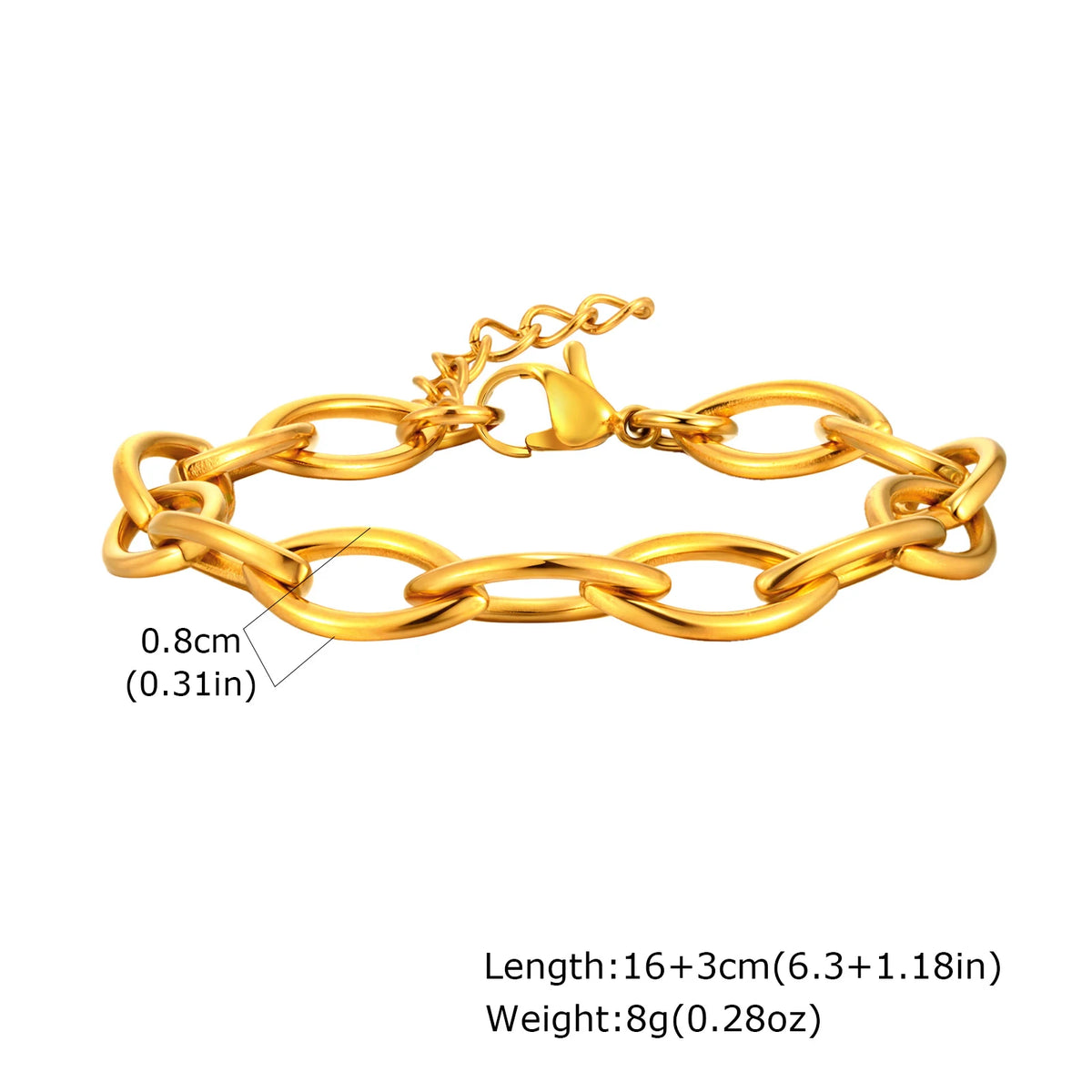 Chunky Link Layering Bracelet, Gold-Tone Stainless Steel