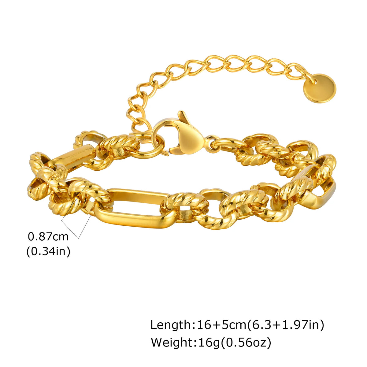 Chunky Toggle Chain Bracelet, Gold-Tone Stainless Steel
