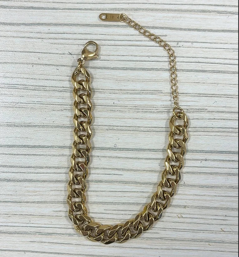 Dainty Stainless Steel Chain Bracelet, Gold-Tone or Silver-Tone, Everyday Women's Bracelet