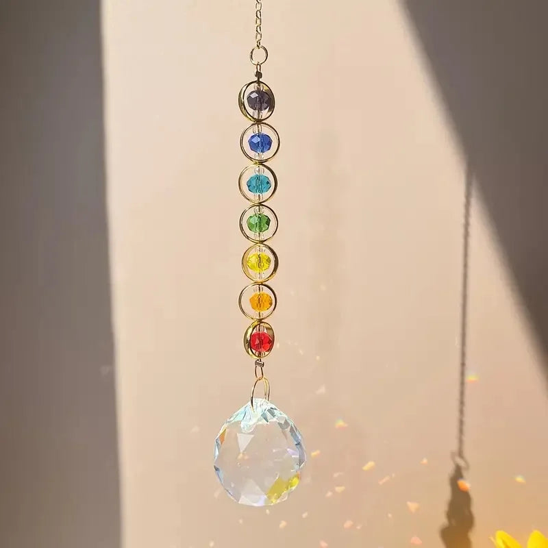 Crystal Suncatcher Rainbow Maker with Hanging Chain, Window Prism Decor Gift