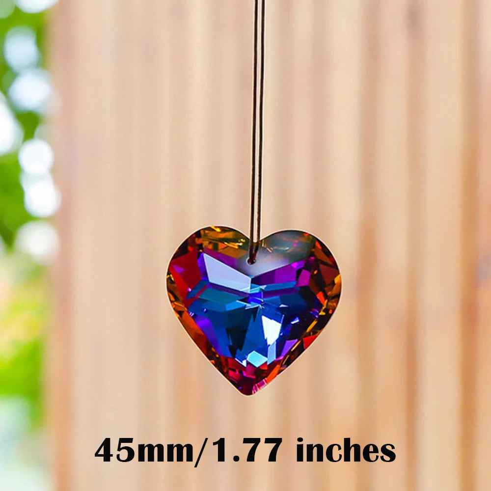 Heart Crystal Prism Suncatcher, 30mm or 45mm Rainbow Maker