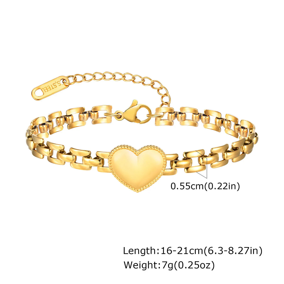Chunky Link Layering Bracelet, Gold-Tone Stainless Steel