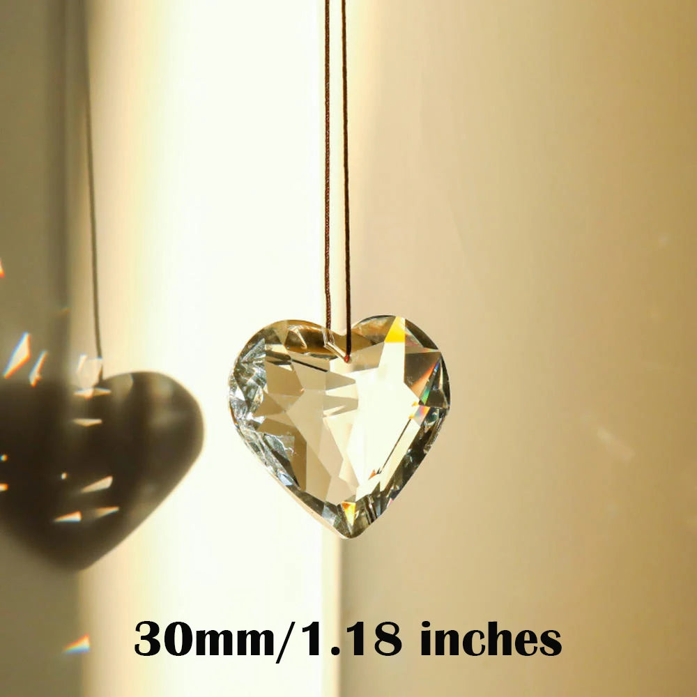 Heart Crystal Prism Suncatcher, 30mm or 45mm Rainbow Maker