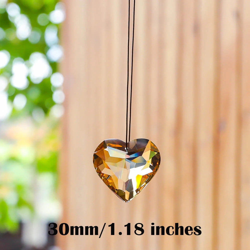 Heart Crystal Prism Suncatcher, 30mm or 45mm Rainbow Maker