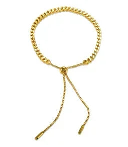 Dainty Stainless Steel Chain Bracelet, Gold-Tone or Silver-Tone, Everyday Women's Bracelet