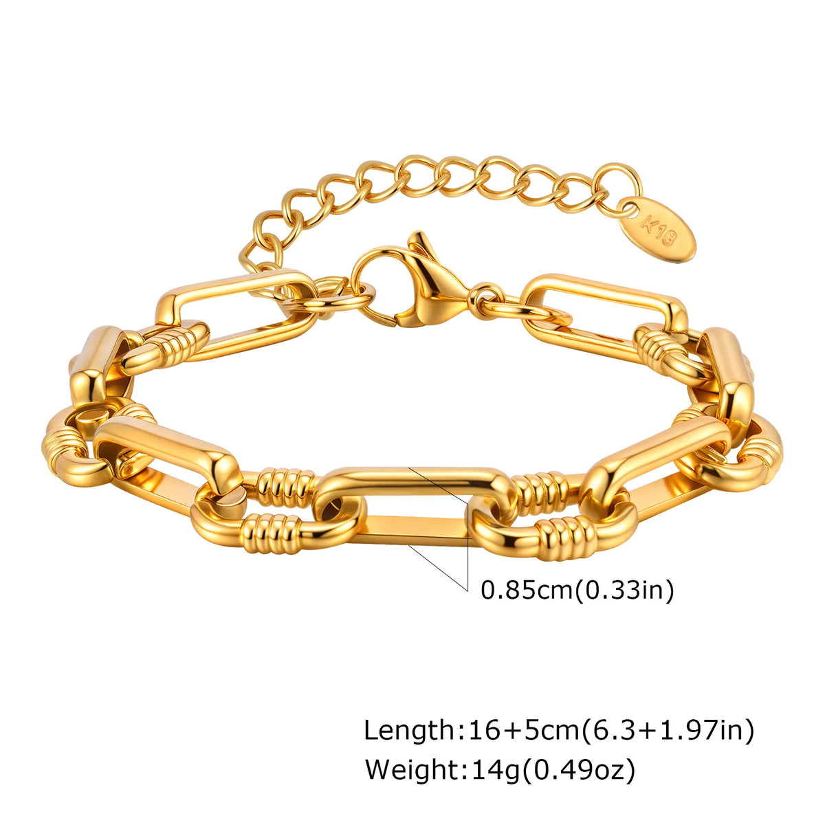 Chunky Toggle Chain Bracelet, Gold-Tone Stainless Steel