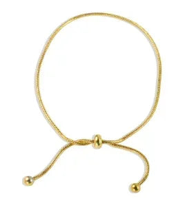 Dainty Stainless Steel Chain Bracelet, Gold-Tone or Silver-Tone, Everyday Women's Bracelet