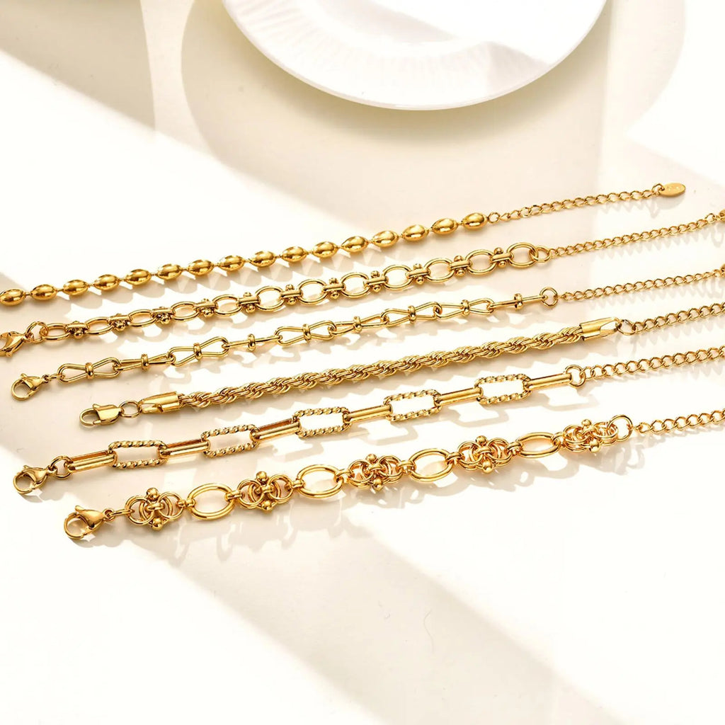 Chunky Link Layering Bracelet, Gold-Tone Stainless Steel