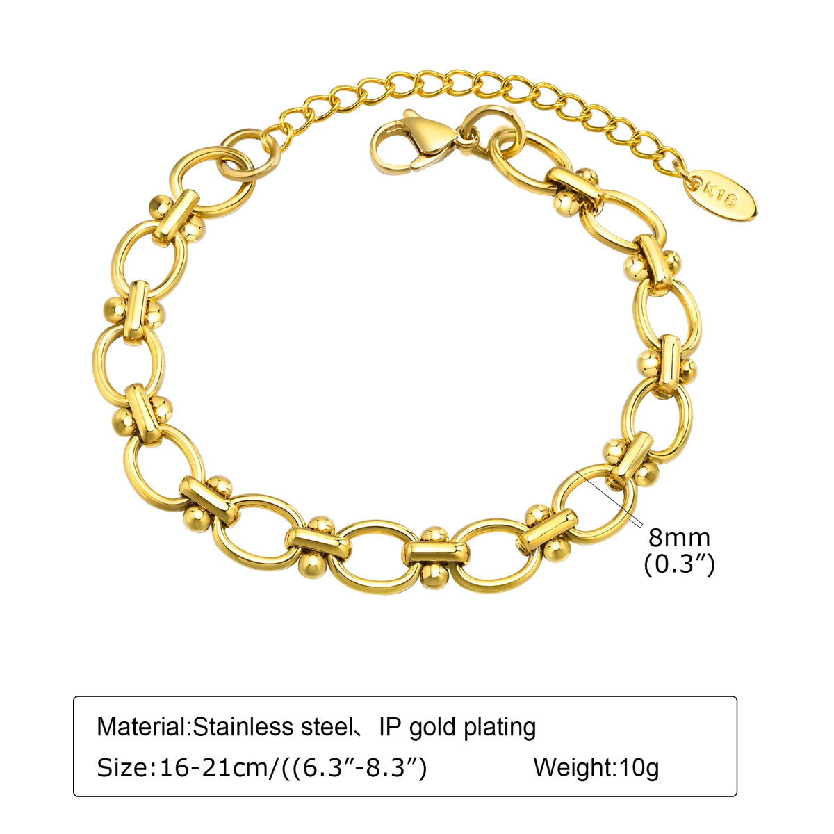 Chunky Toggle Chain Bracelet, Gold-Tone Stainless Steel
