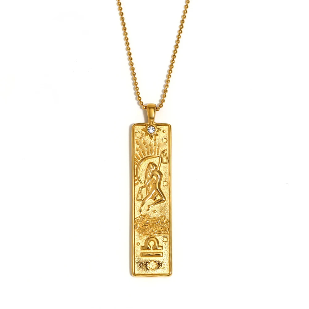 Zodiac Constellation Pendant Necklace, 12 Signs, Gold-Tone or Silver-Tone