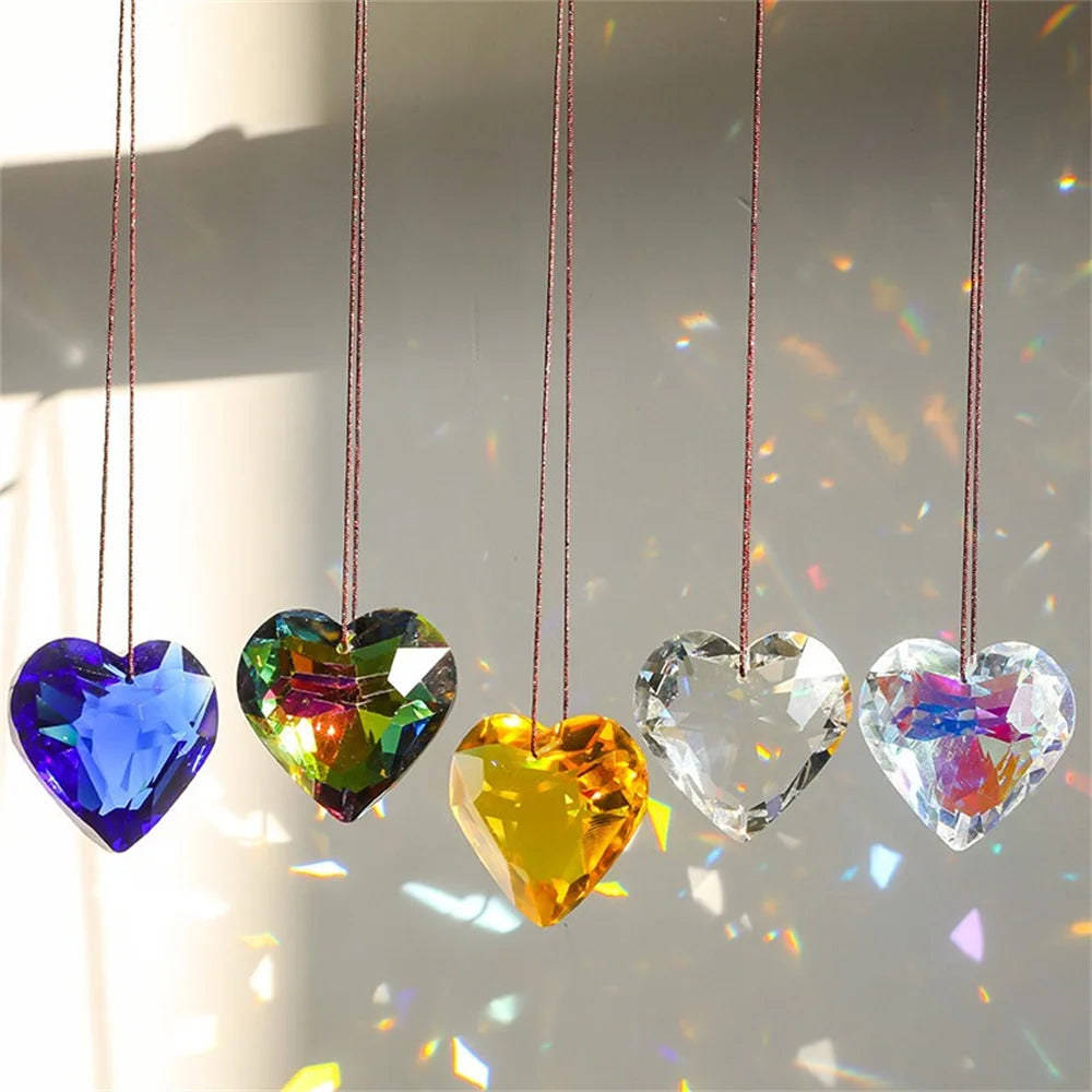 Heart Crystal Prism Suncatcher, 30mm or 45mm Rainbow Maker