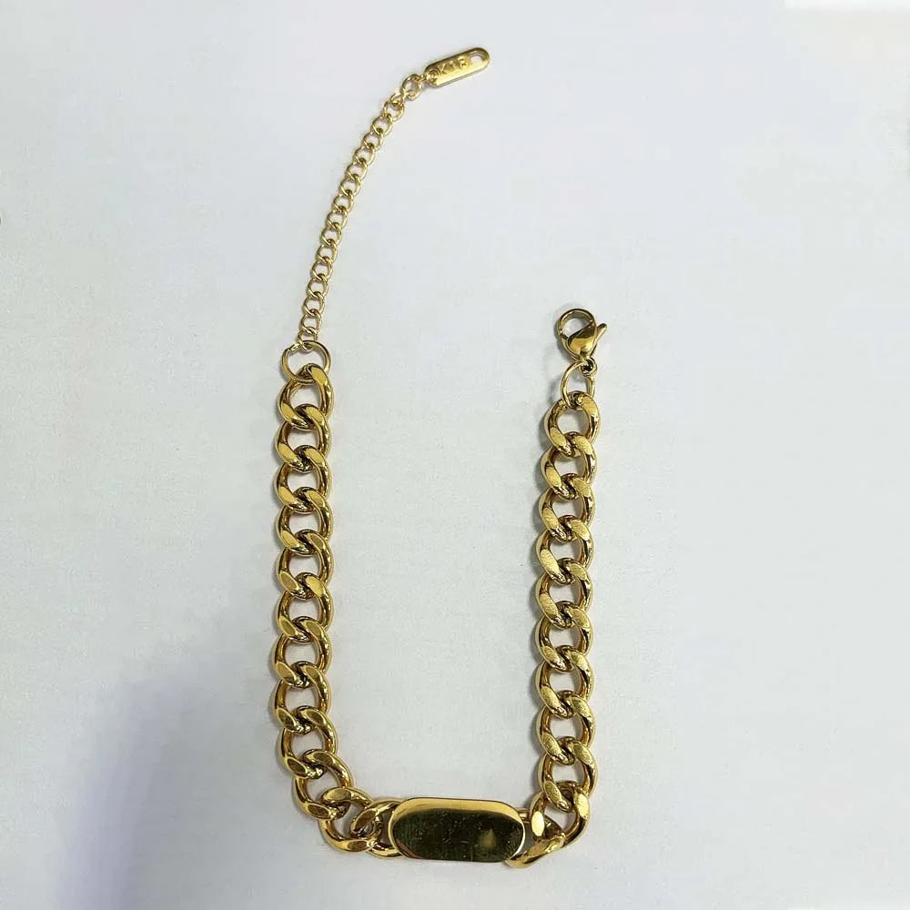 Dainty Stainless Steel Chain Bracelet, Gold-Tone or Silver-Tone, Everyday Women's Bracelet