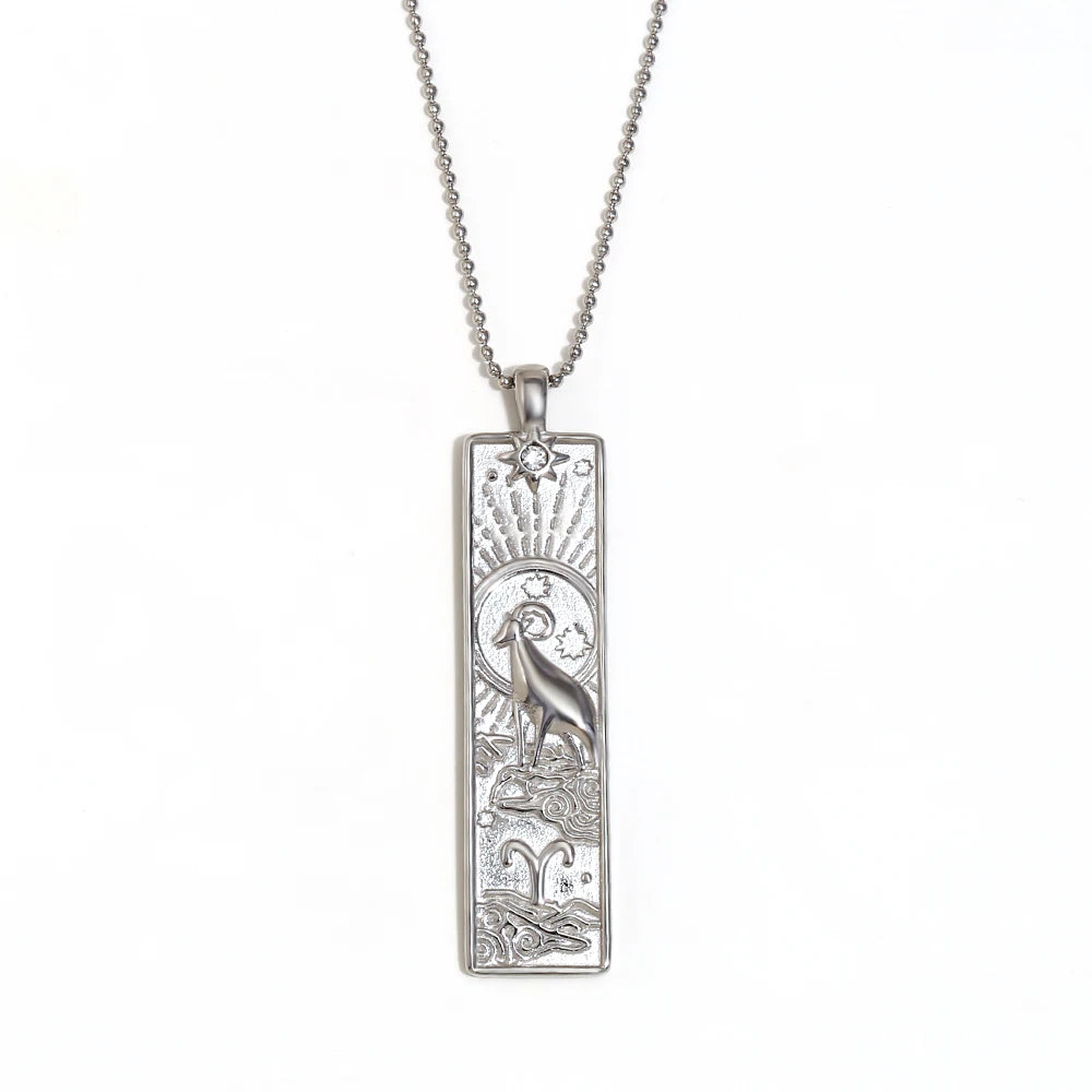 Zodiac Constellation Pendant Necklace, 12 Signs, Gold-Tone or Silver-Tone