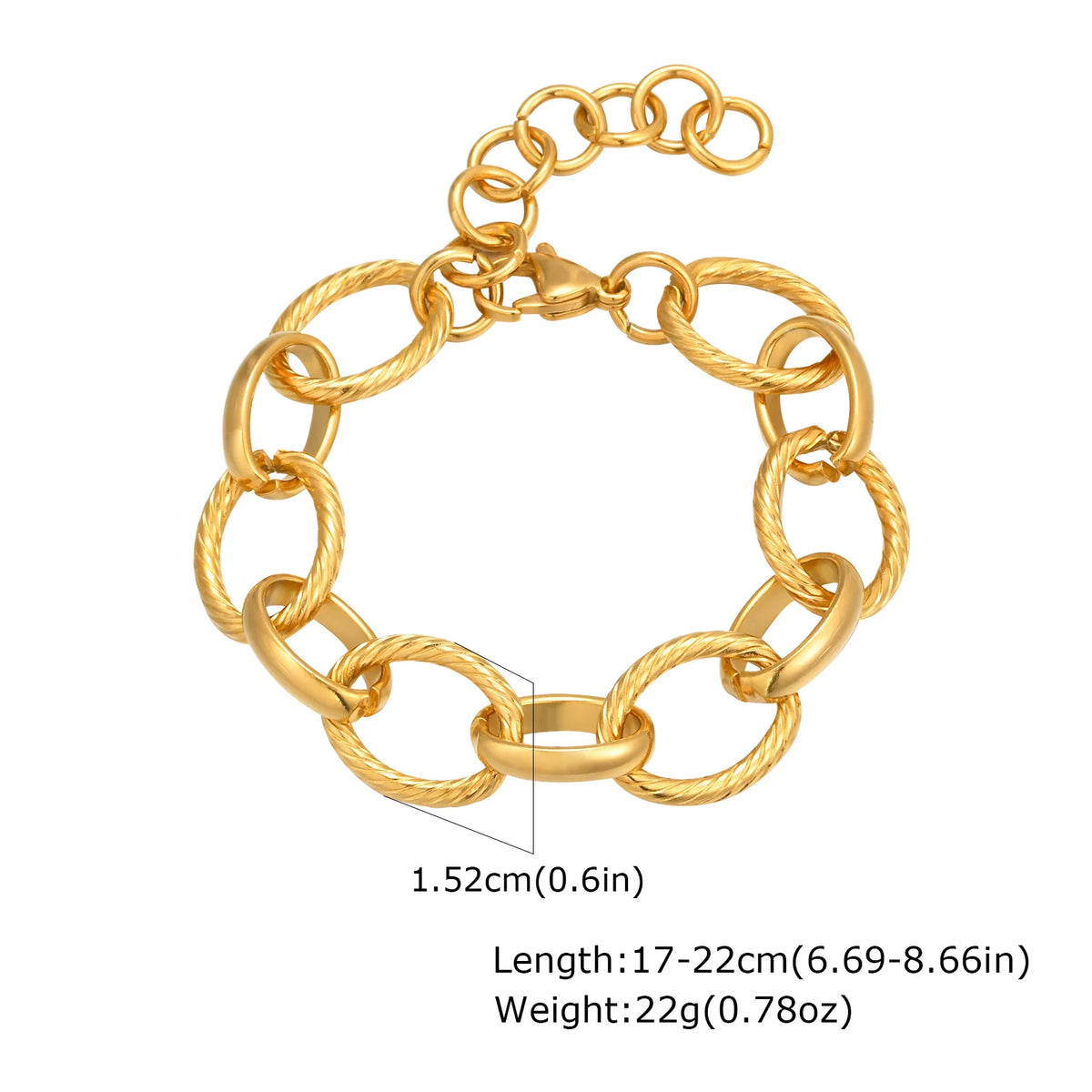 Chunky Link Layering Bracelet, Gold-Tone Stainless Steel