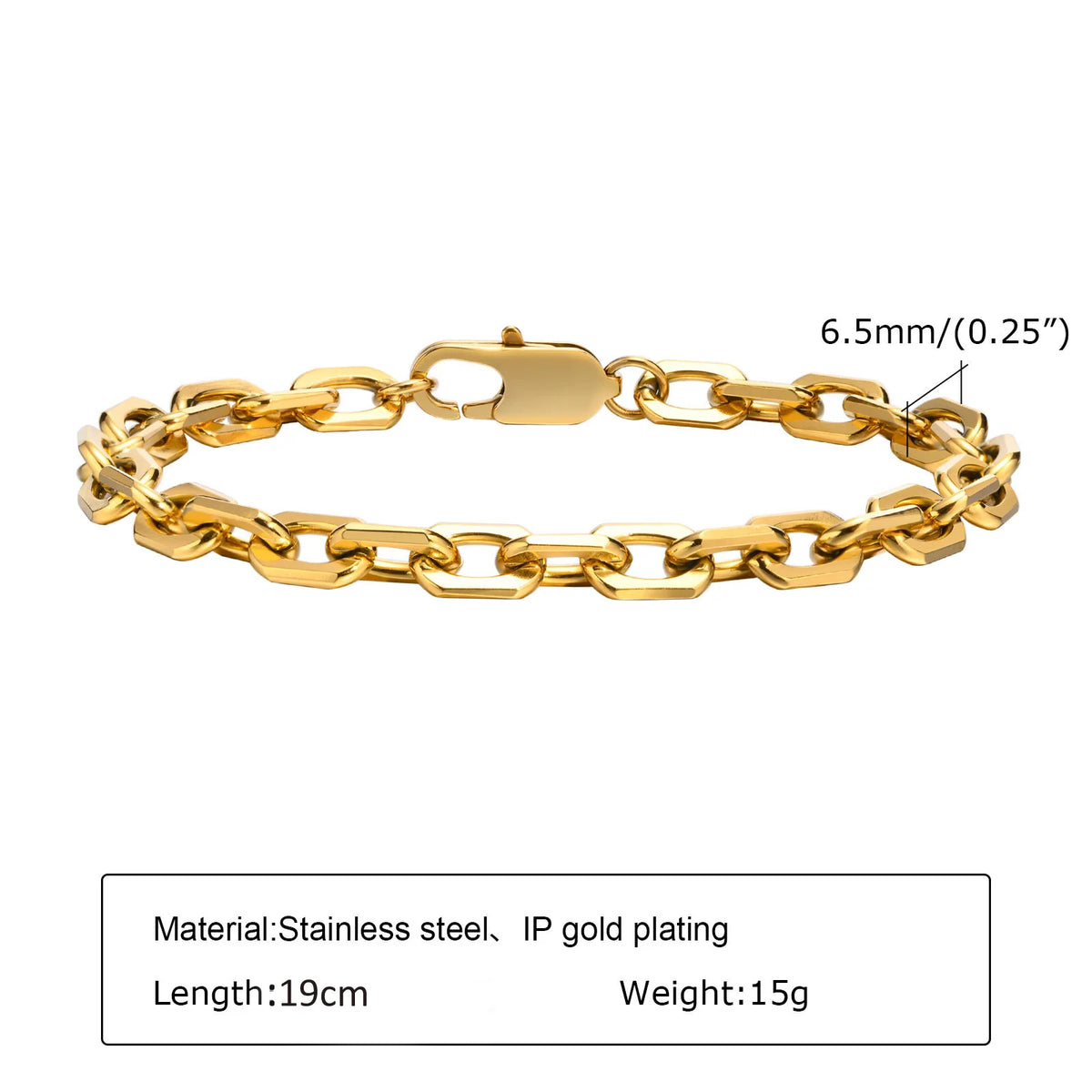 Chunky Link Layering Bracelet, Gold-Tone Stainless Steel