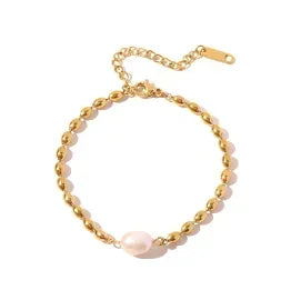 Dainty Stainless Steel Chain Bracelet, Gold-Tone or Silver-Tone, Everyday Women's Bracelet