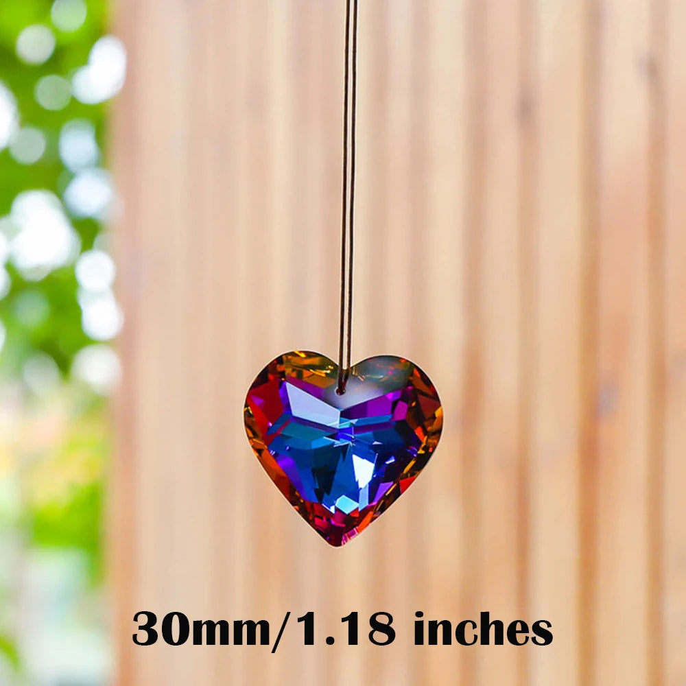 Heart Crystal Prism Suncatcher, 30mm or 45mm Rainbow Maker