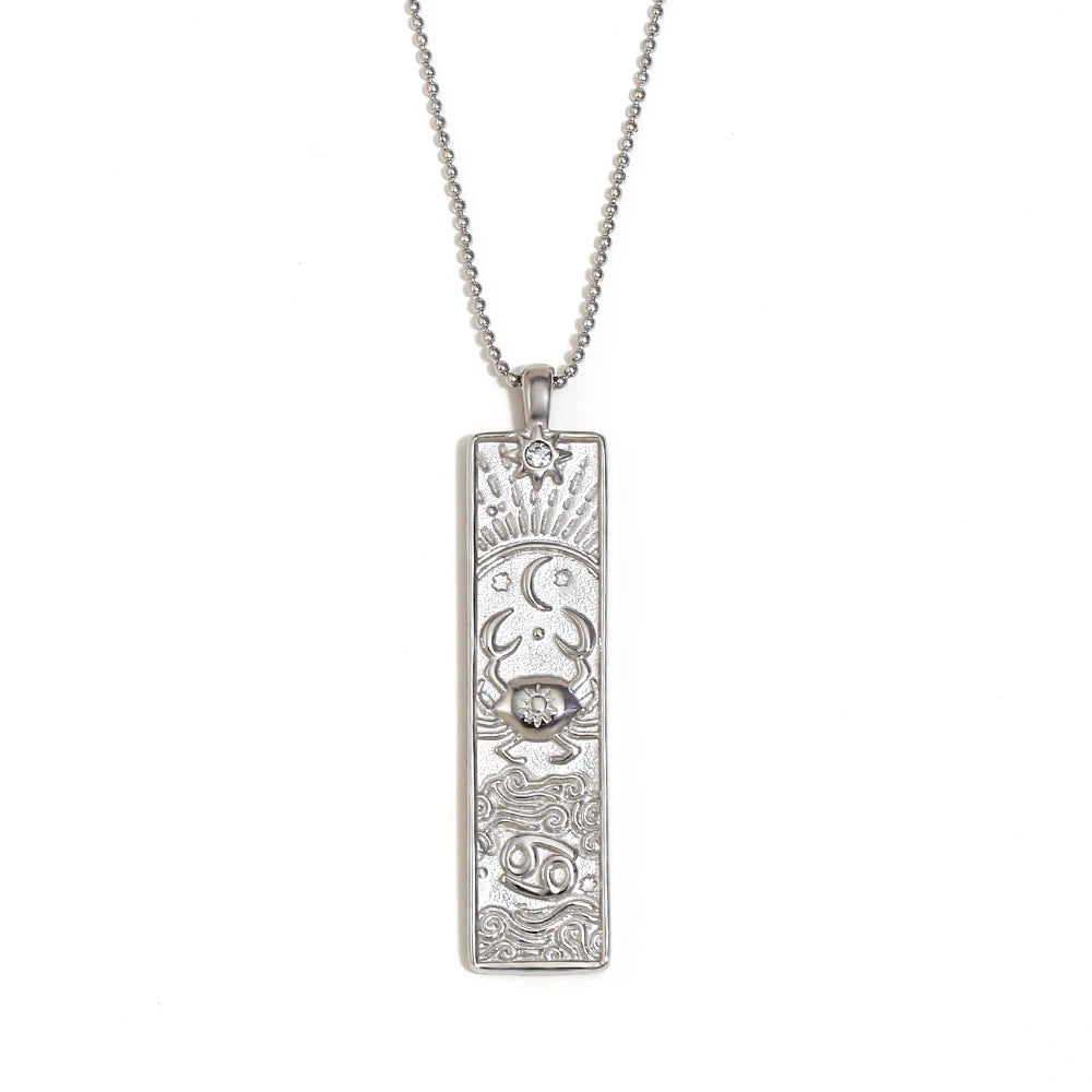 Zodiac Constellation Pendant Necklace, 12 Signs, Gold-Tone or Silver-Tone