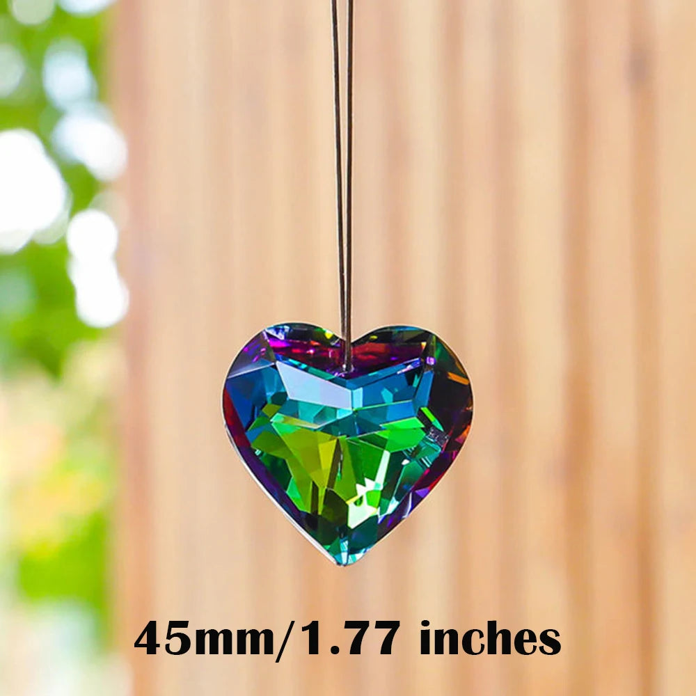 Heart Crystal Prism Suncatcher, 30mm or 45mm Rainbow Maker