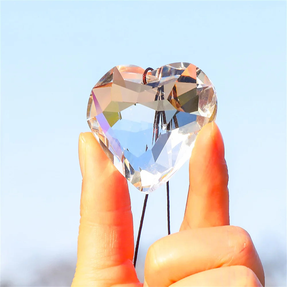 Heart Crystal Prism Suncatcher, 30mm or 45mm Rainbow Maker