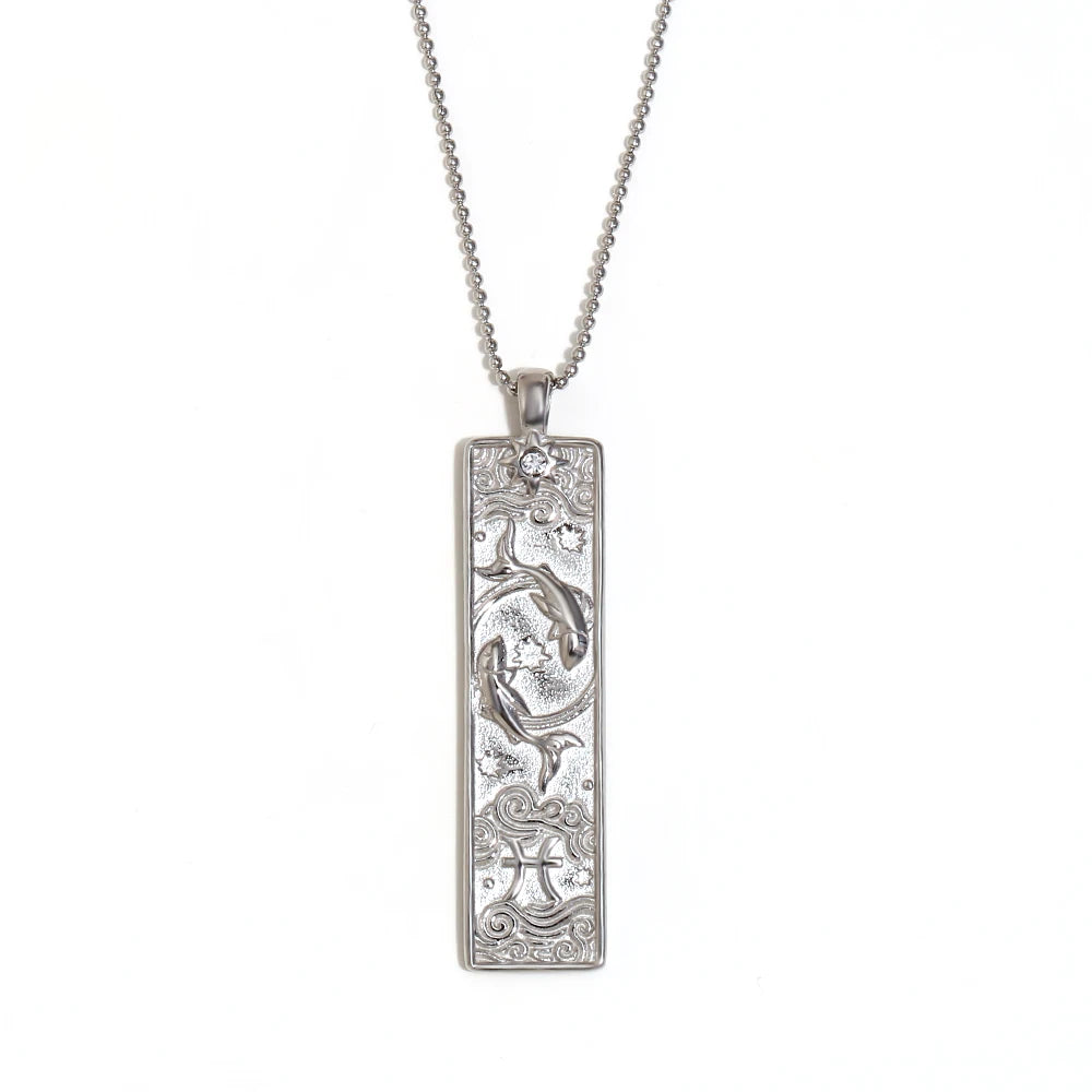 Zodiac Constellation Pendant Necklace, 12 Signs, Gold-Tone or Silver-Tone