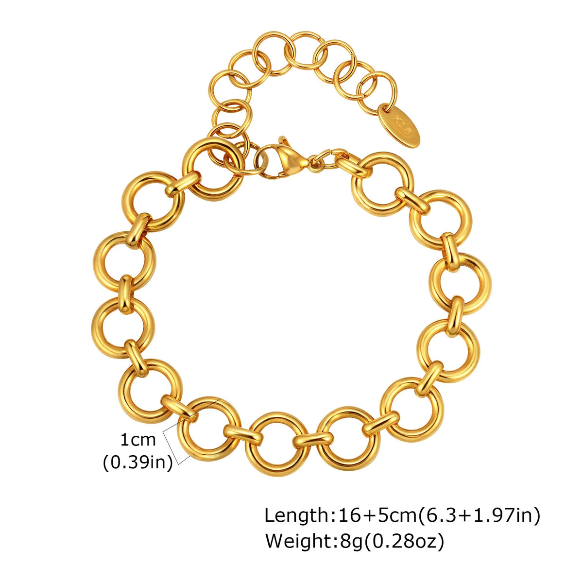 Chunky Link Layering Bracelet, Gold-Tone Stainless Steel
