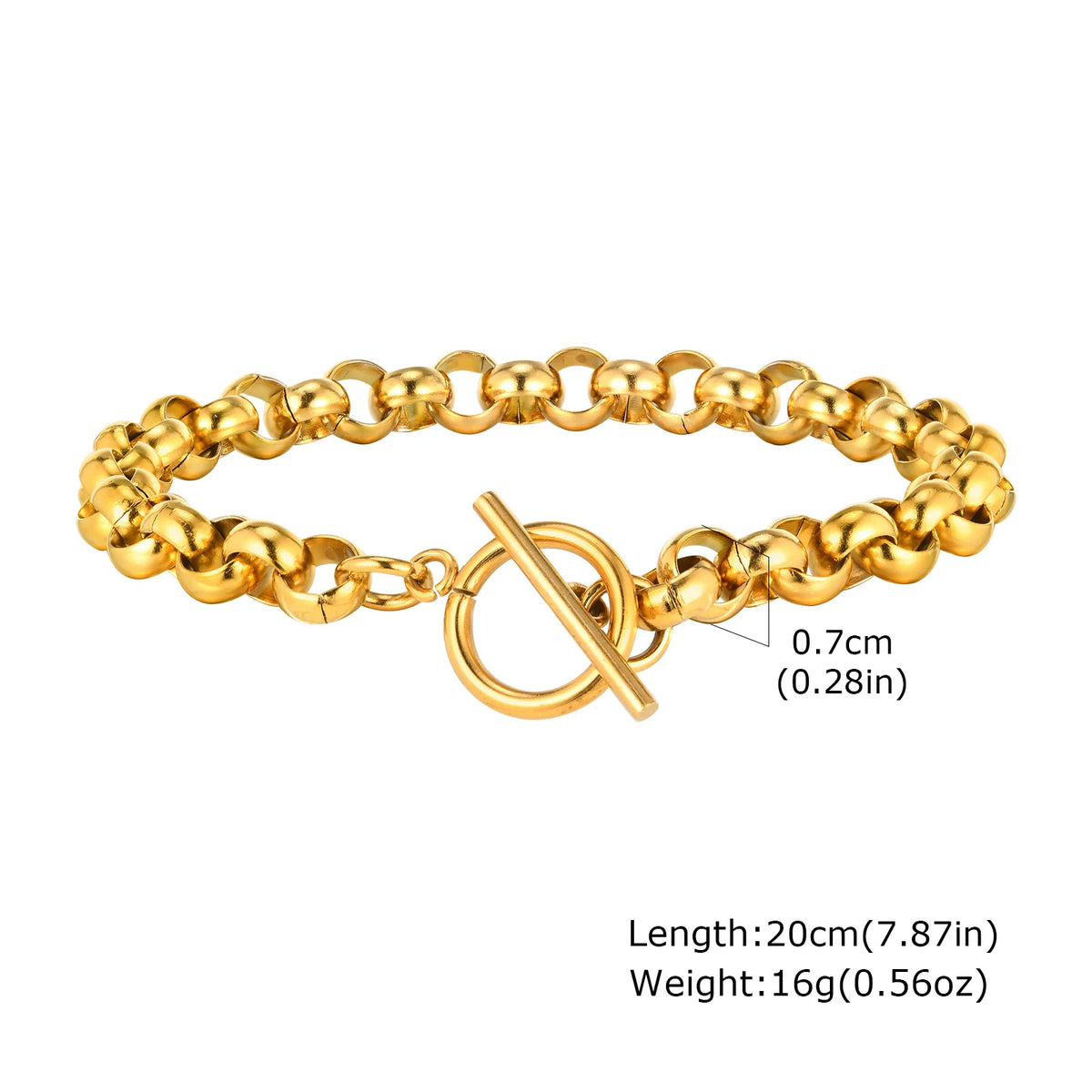 Chunky Toggle Chain Bracelet, Gold-Tone Stainless Steel