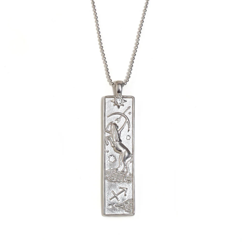 Zodiac Constellation Pendant Necklace, 12 Signs, Gold-Tone or Silver-Tone