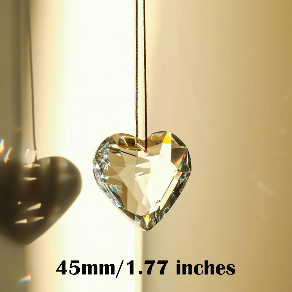 Heart Crystal Prism Suncatcher, 30mm or 45mm Rainbow Maker