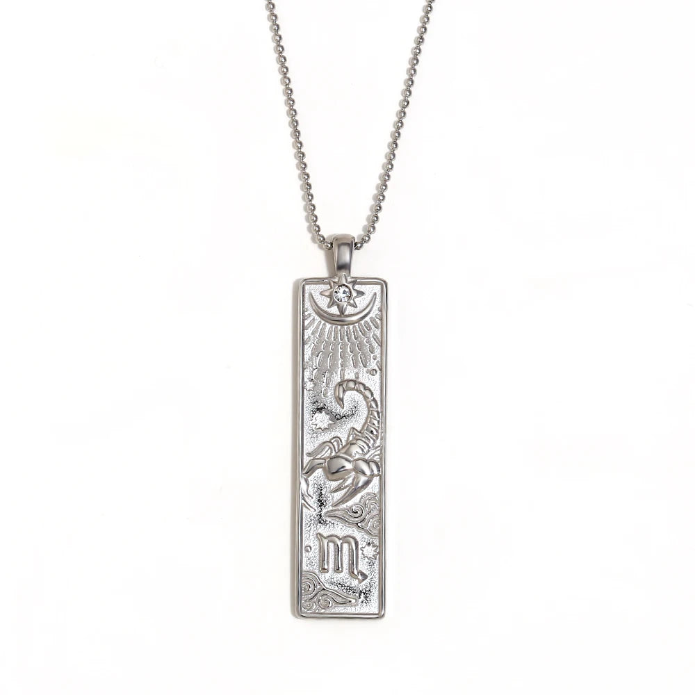 Zodiac Constellation Pendant Necklace, 12 Signs, Gold-Tone or Silver-Tone
