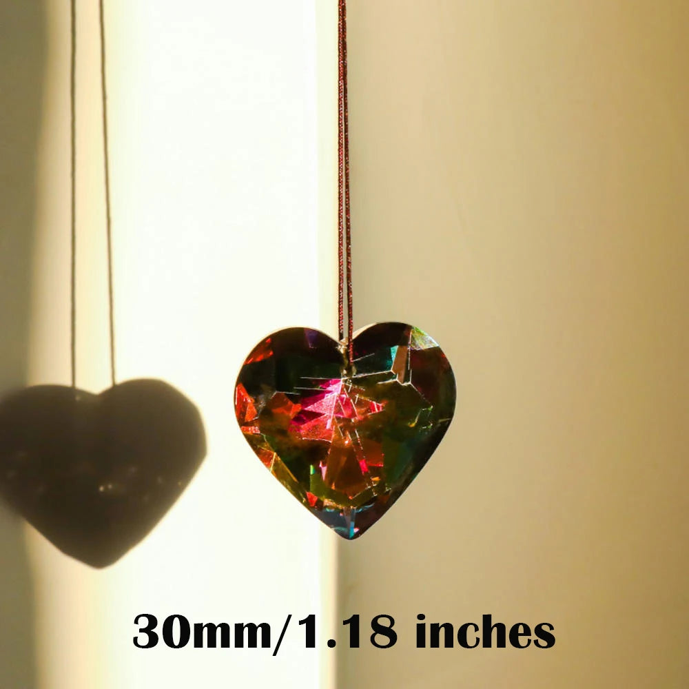 Heart Crystal Prism Suncatcher, 30mm or 45mm Rainbow Maker