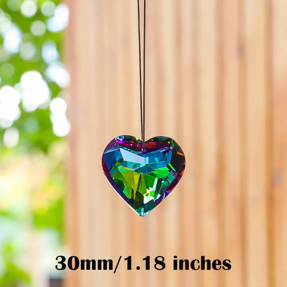 Heart Crystal Prism Suncatcher, 30mm or 45mm Rainbow Maker