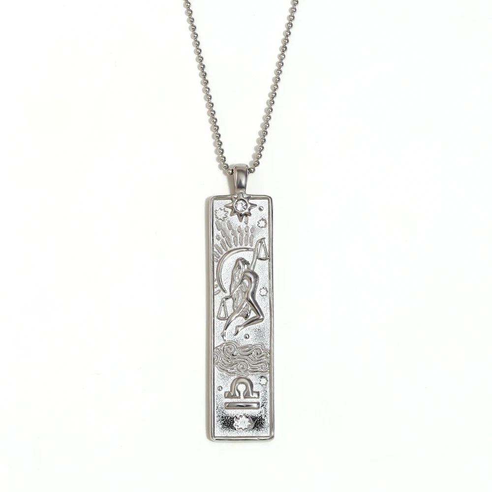 Zodiac Constellation Pendant Necklace, 12 Signs, Gold-Tone or Silver-Tone