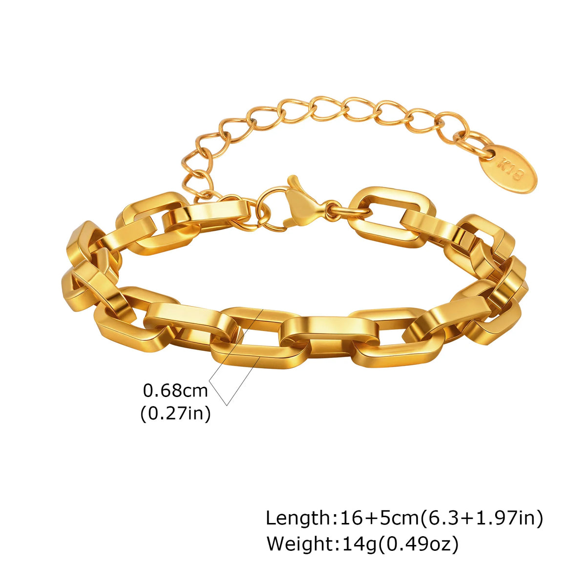 Chunky Toggle Chain Bracelet, Gold-Tone Stainless Steel