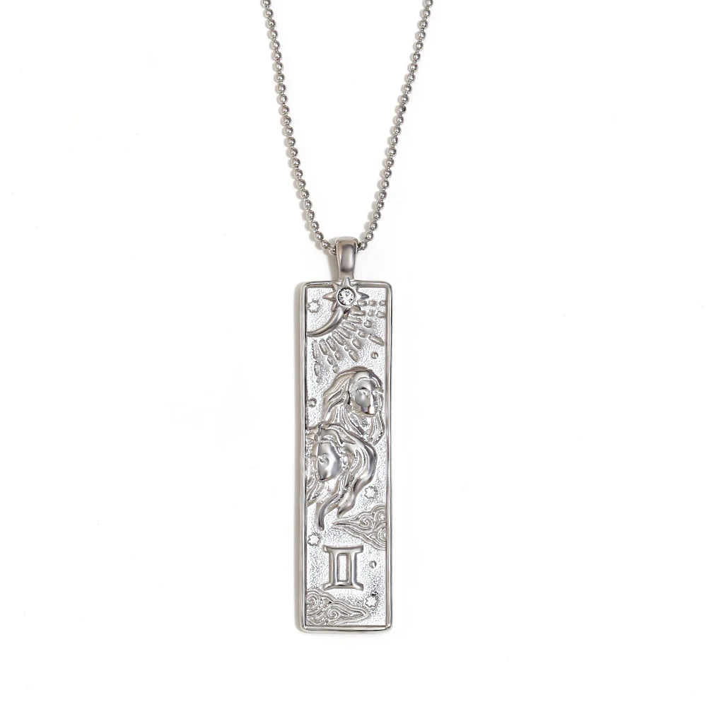 Zodiac Constellation Pendant Necklace, 12 Signs, Gold-Tone or Silver-Tone