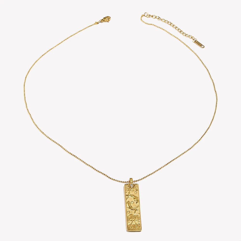 Zodiac Constellation Pendant Necklace, 12 Signs, Gold-Tone or Silver-Tone